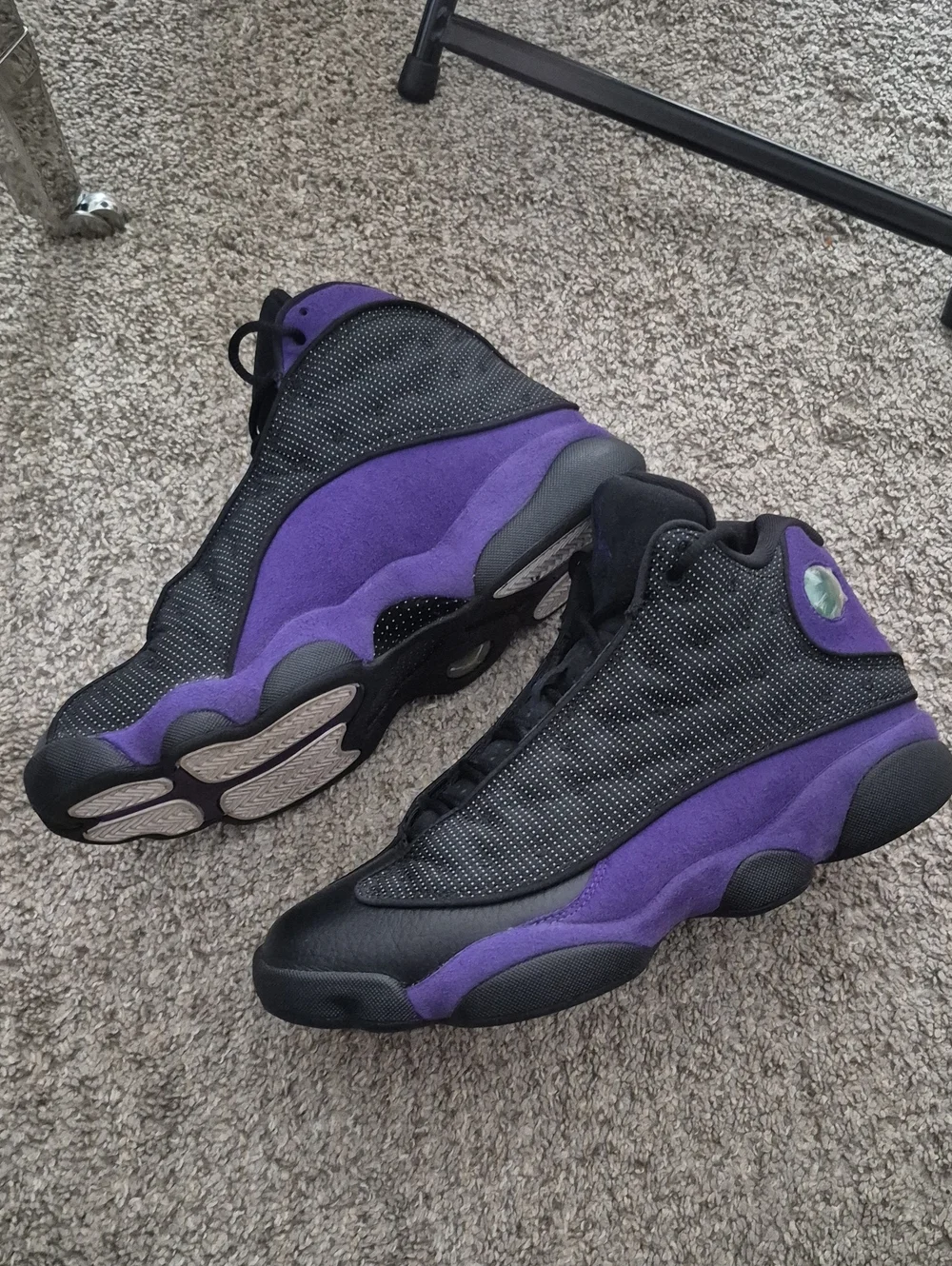 Jordan 13 No Box. Black & Purple Retro Basketball Sneakers